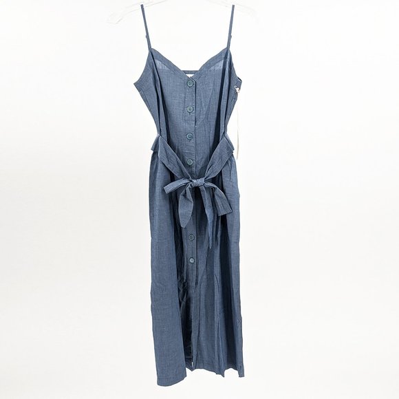 LACAUSA Bluebell Button Down Midi Dress Chambray Blue Medium - Picture 2 of 7